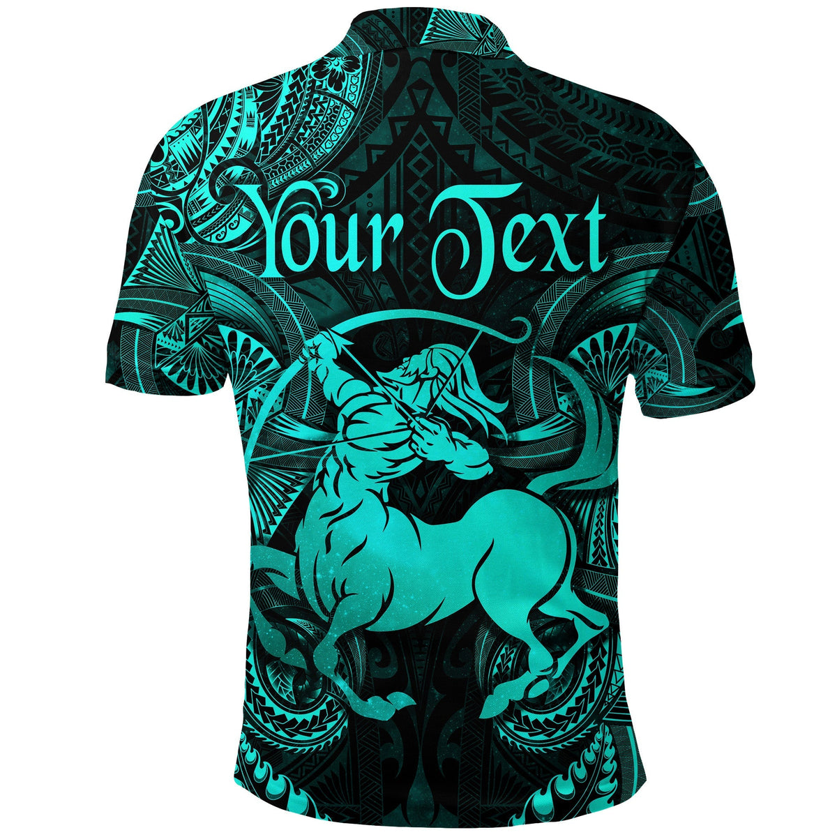 Custom Sagittarius Zodiac Polynesian Polo Shirt Unique Style Turquoise LT8 - Wonder Print Shop