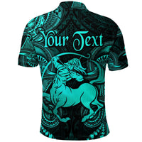 Custom Sagittarius Zodiac Polynesian Polo Shirt Unique Style Turquoise LT8 - Wonder Print Shop