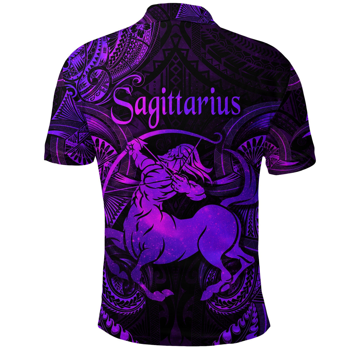 Sagittarius Zodiac Polynesian Polo Shirt Unique Style Purple LT8 - Wonder Print Shop