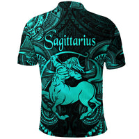 Sagittarius Zodiac Polynesian Polo Shirt Unique Style Turquoise LT8 - Wonder Print Shop