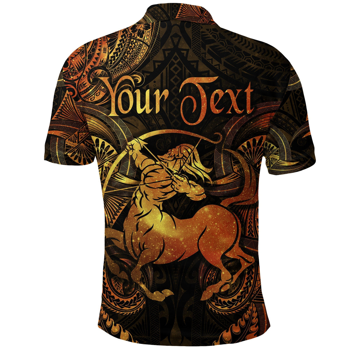 Custom Sagittarius Zodiac Polynesian Polo Shirt Unique Style Gold LT8 - Wonder Print Shop