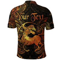 Custom Sagittarius Zodiac Polynesian Polo Shirt Unique Style Gold LT8 - Wonder Print Shop