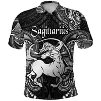 Sagittarius Zodiac Polynesian Polo Shirt Unique Style Black LT8 - Wonder Print Shop