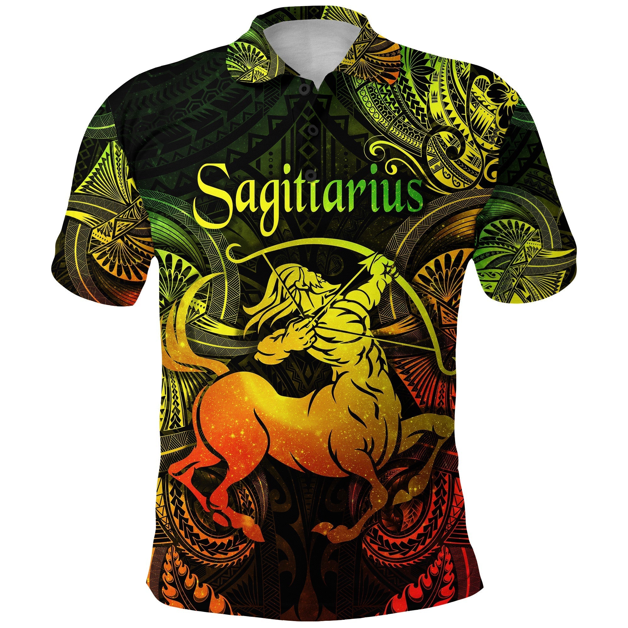 Custom Sagittarius Zodiac Polynesian Polo Shirt Unique Style Reggae LT8 - Wonder Print Shop