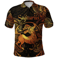 Sagittarius Zodiac Polynesian Polo Shirt Unique Style Gold LT8 - Wonder Print Shop