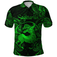 Sagittarius Zodiac Polynesian Polo Shirt Unique Style Green LT8 - Wonder Print Shop