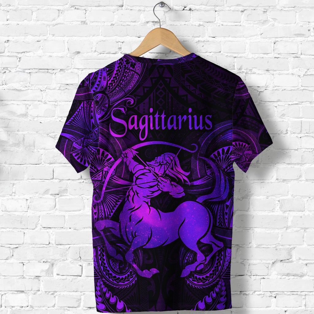 Sagittarius Zodiac Polynesian T Shirt Unique Style Purple LT8 - Wonder Print Shop