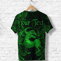 Custom Sagittarius Zodiac Polynesian T Shirt Unique Style Green LT8 - Wonder Print Shop