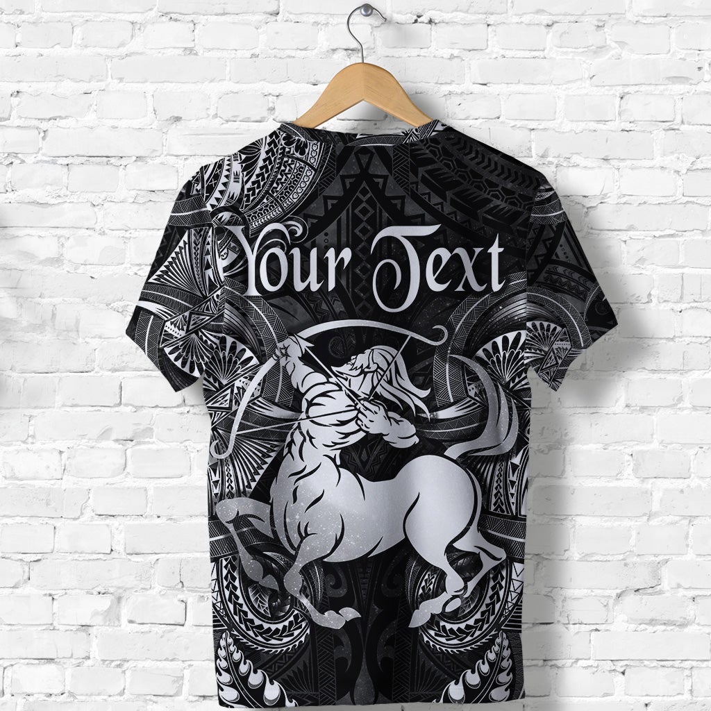 Custom Sagittarius Zodiac Polynesian T Shirt Unique Style Black LT8 - Wonder Print Shop