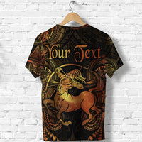 Custom Sagittarius Zodiac Polynesian T Shirt Unique Style Gold LT8 - Wonder Print Shop