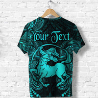 Custom Sagittarius Zodiac Polynesian T Shirt Unique Style Turquoise LT8 - Wonder Print Shop