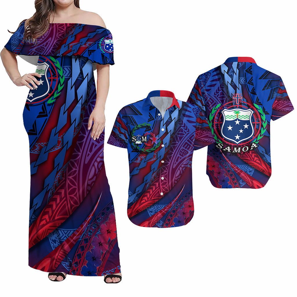 Gift For Couple - Matching Hawaiian Shirt And Dress Samoa - Gradient Artsy LT9 - Wonder Print Shop