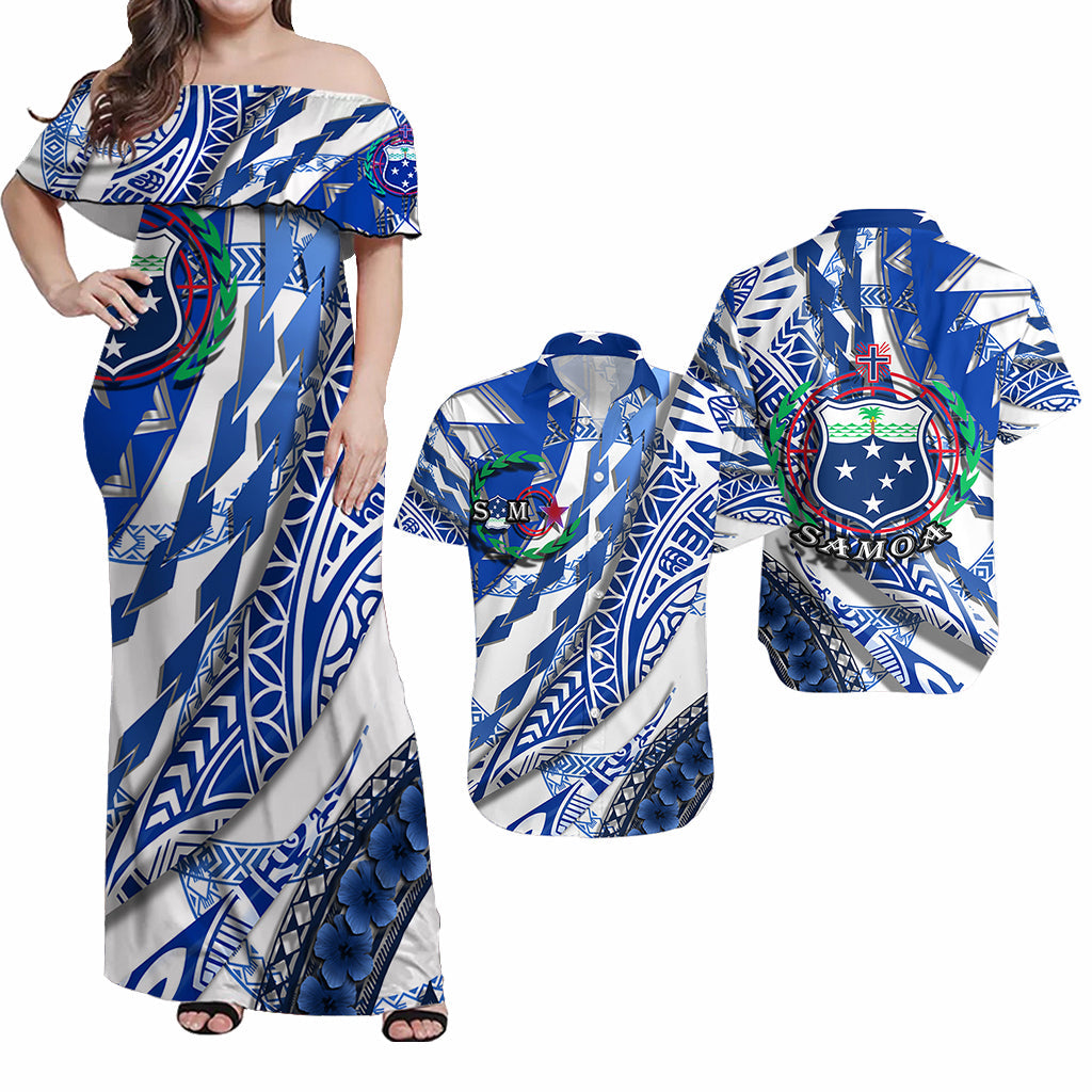 Gift For Couple - Matching Hawaiian Shirt And Dress Samoa - White Artsy LT9 - Wonder Print Shop