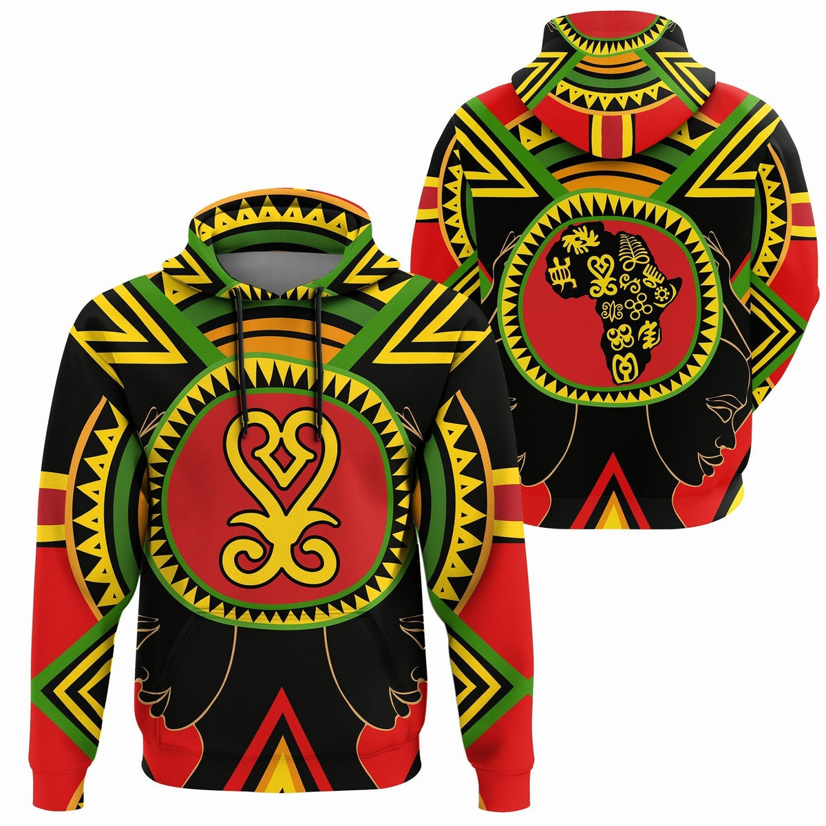 African Hoodie Adinkra Sankofa Pullover - Wonder Print Shop