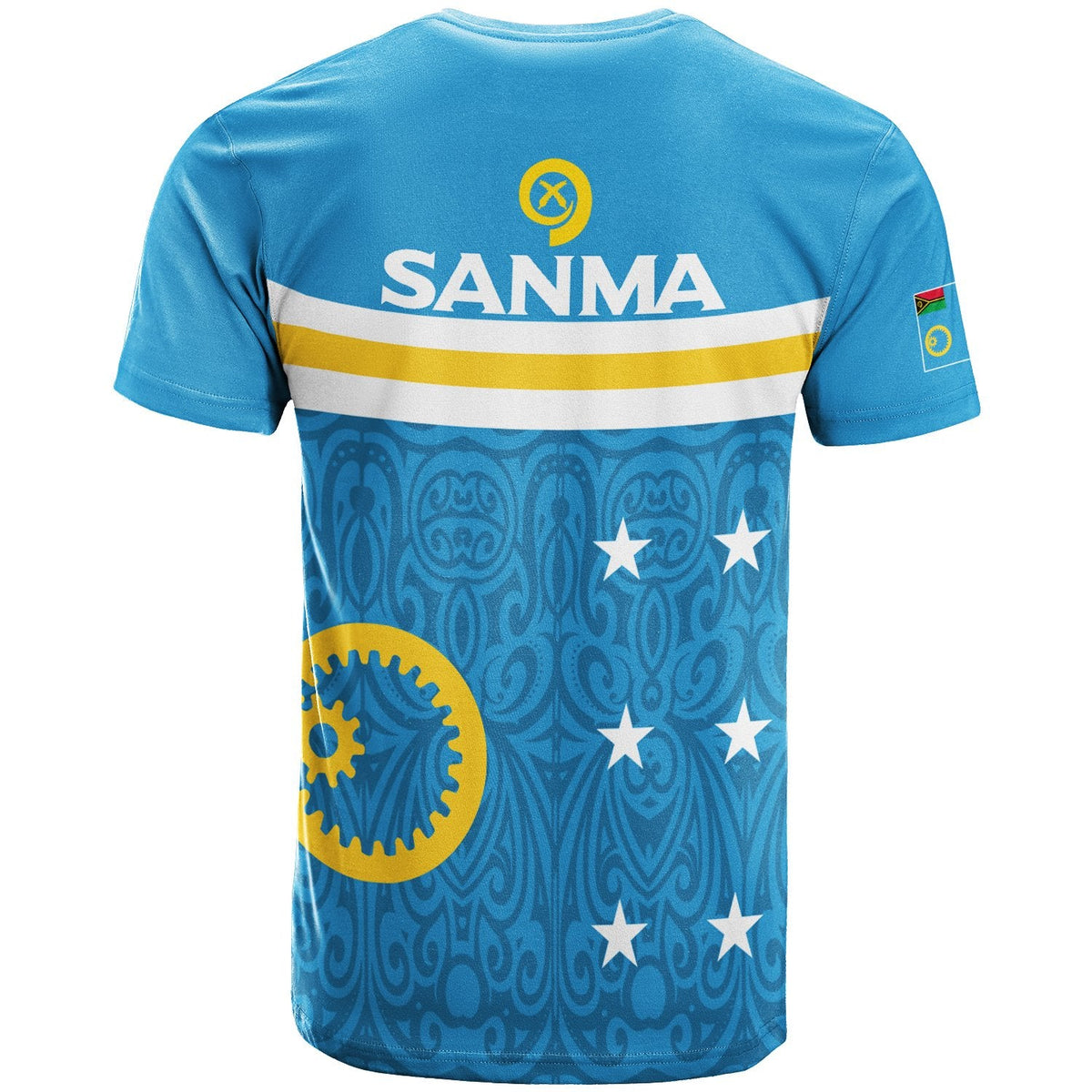 Custom Vanuatu Sanma Province T Shirt Flag Style LT12 - Wonder Print Shop