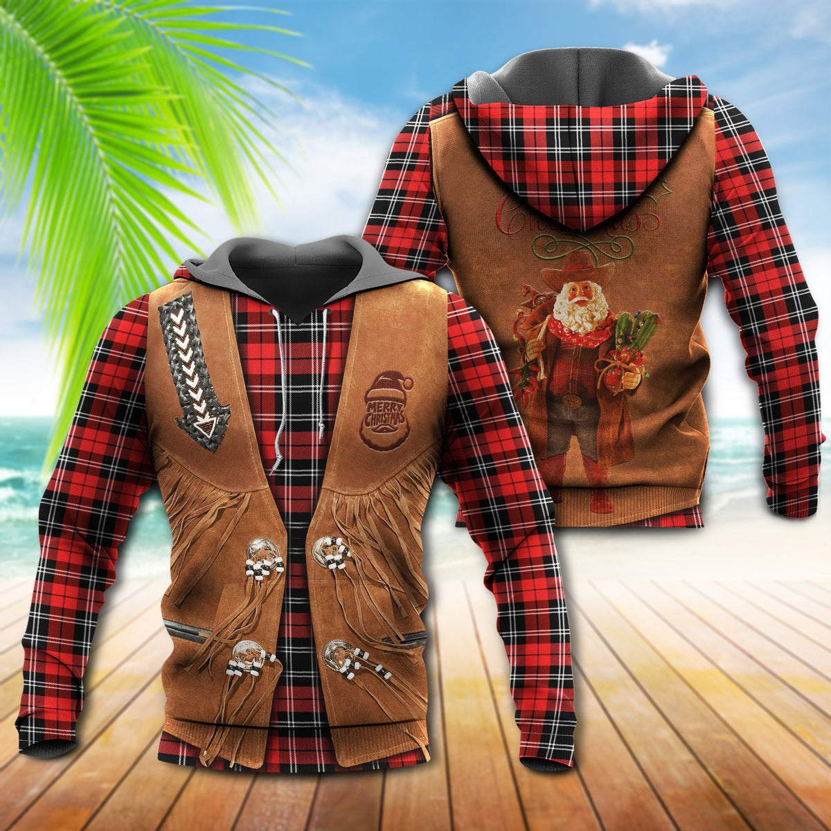 Santa Cowboy Christmas So Beautiful Hoodie - Wonder Print Shop