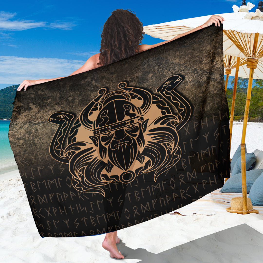 Viking Sarong - Nordic Warrior Valhalla Norse - Gold Version Sarong RLT12 - Wonder Print Shop
