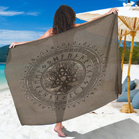 Viking Sarong - Tree Of Life with Triquetra Beige Sarong RLT12 - Wonder Print Shop