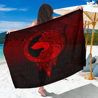 Viking Sarong - Viking Norse Wolf - Red Version Sarong RLT12 - Wonder Print Shop