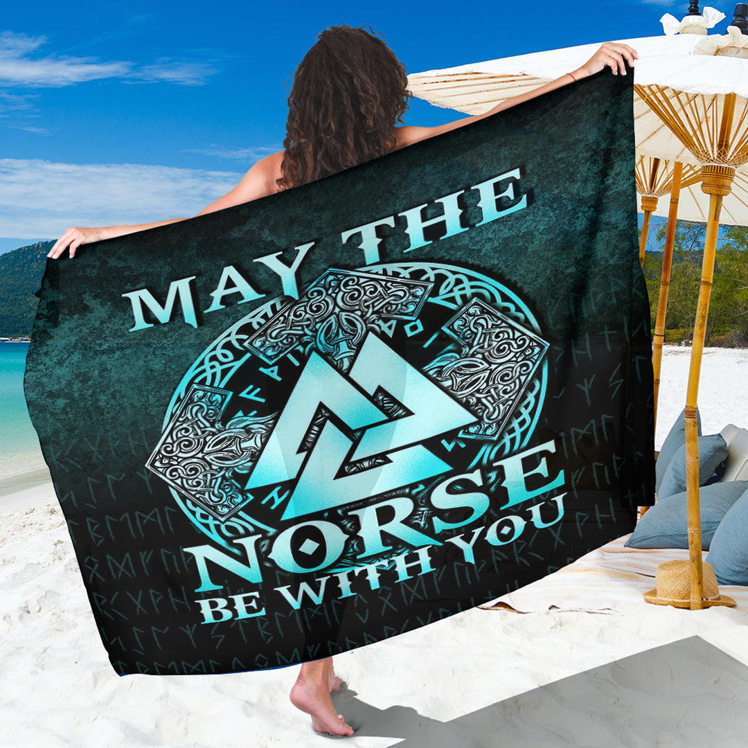 Viking Sarong - May The Norse Be With You Viking - Cyan Version Sarong RLT12 - Wonder Print Shop