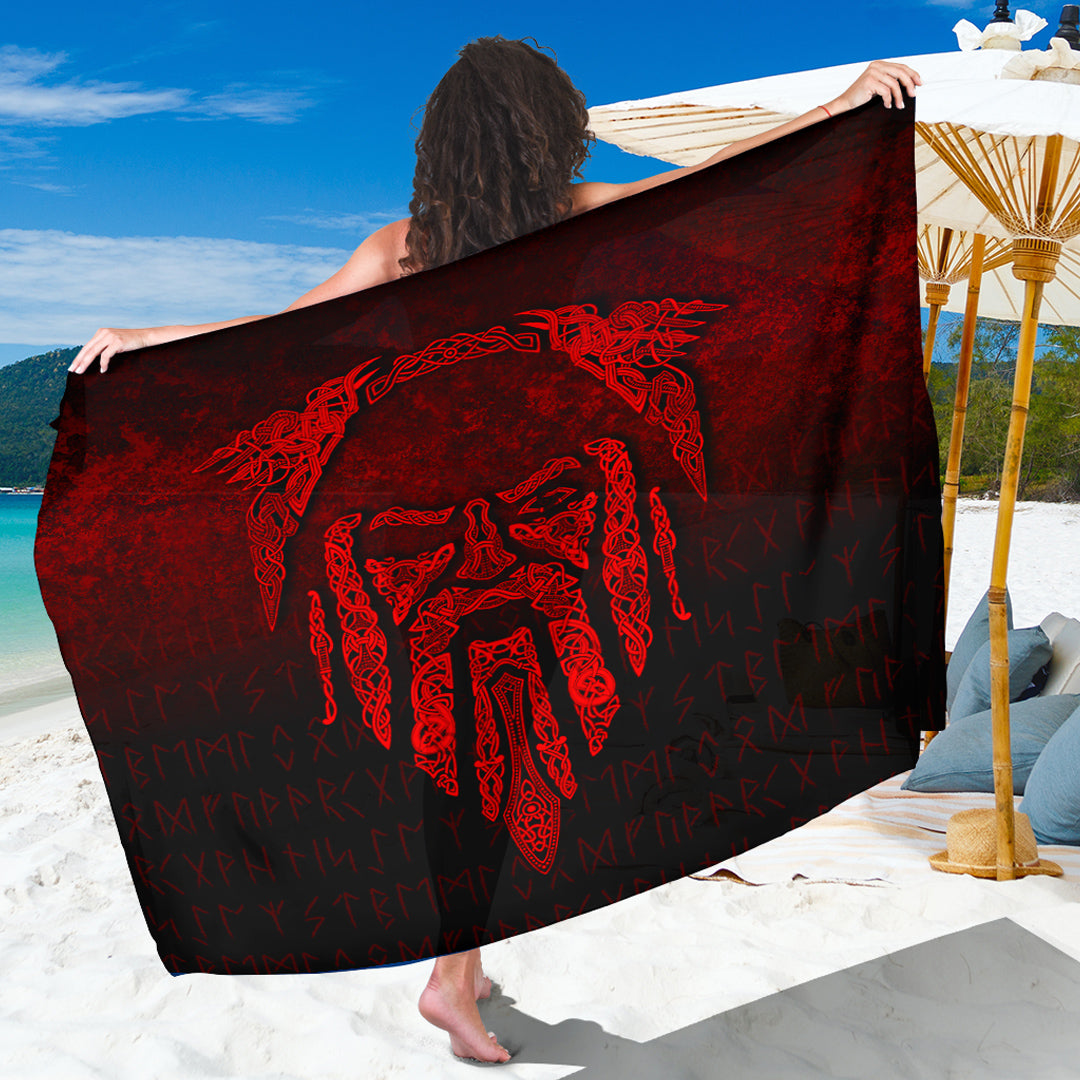 Viking Sarong - Eye of Odin - Red Version Sarong RLT12 - Wonder Print Shop
