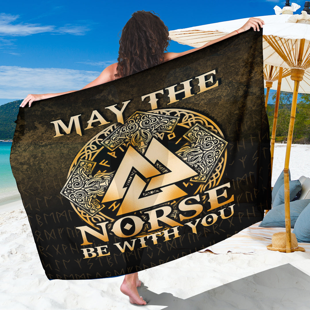 Viking Sarong - May The Norse Be With You Viking - Gold Version Sarong RLT12 - Wonder Print Shop