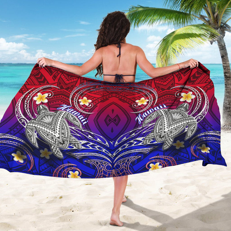 Hawaii Sarong Hawaiian Turtle Plumeria Mixed Polynesian Style - Wonder Print Shop