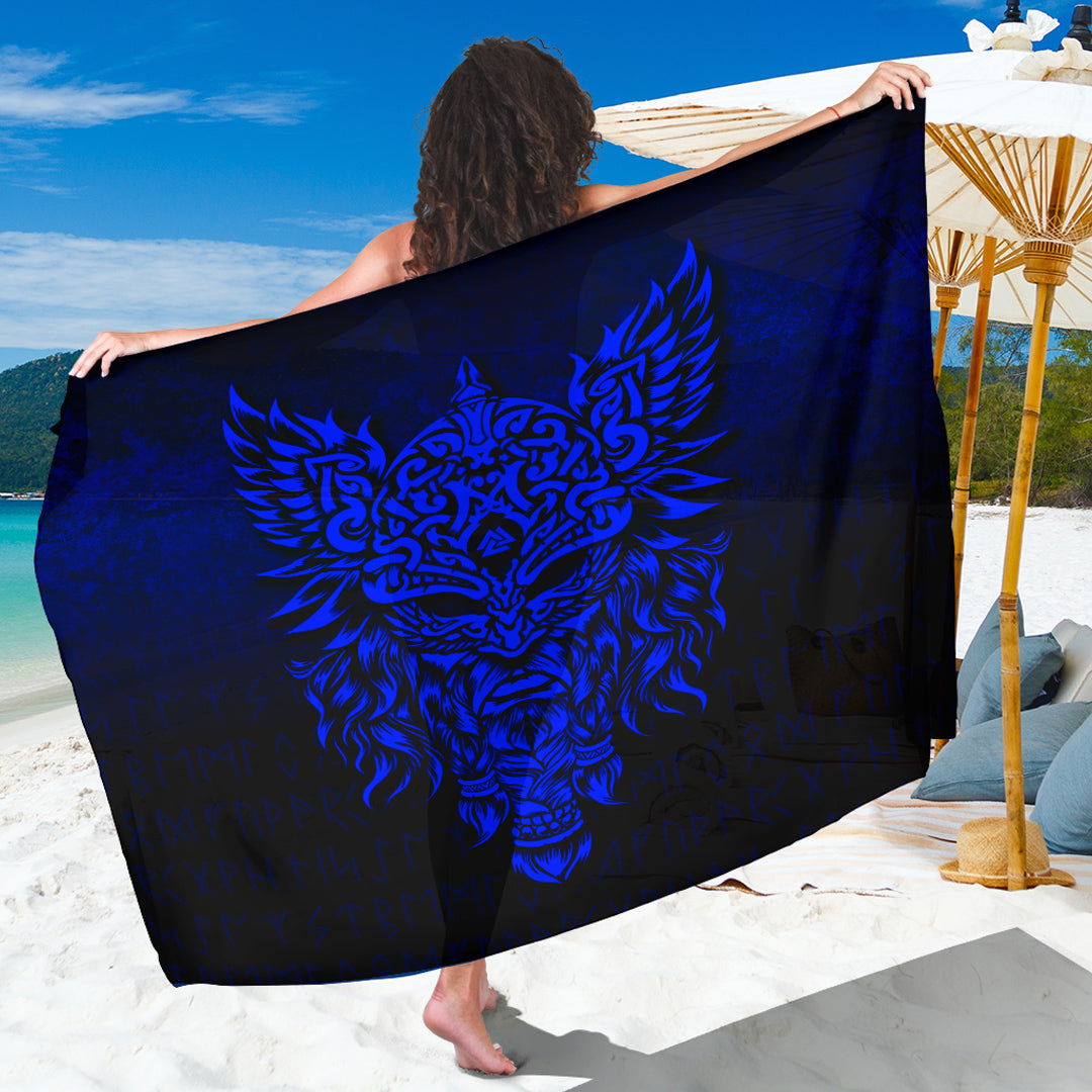 Viking Sarong - Odin The Allfather Asgard God and Chief Of Aesir - Blue Version Sarong RLT12 - Wonder Print Shop