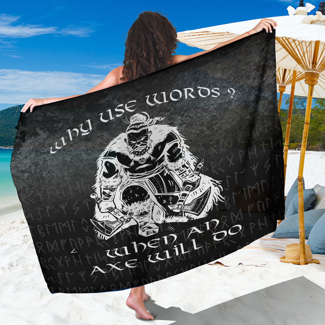 Viking Sarong - Why Use Words? When An Axe Will Do Sarong RLT12 - Wonder Print Shop