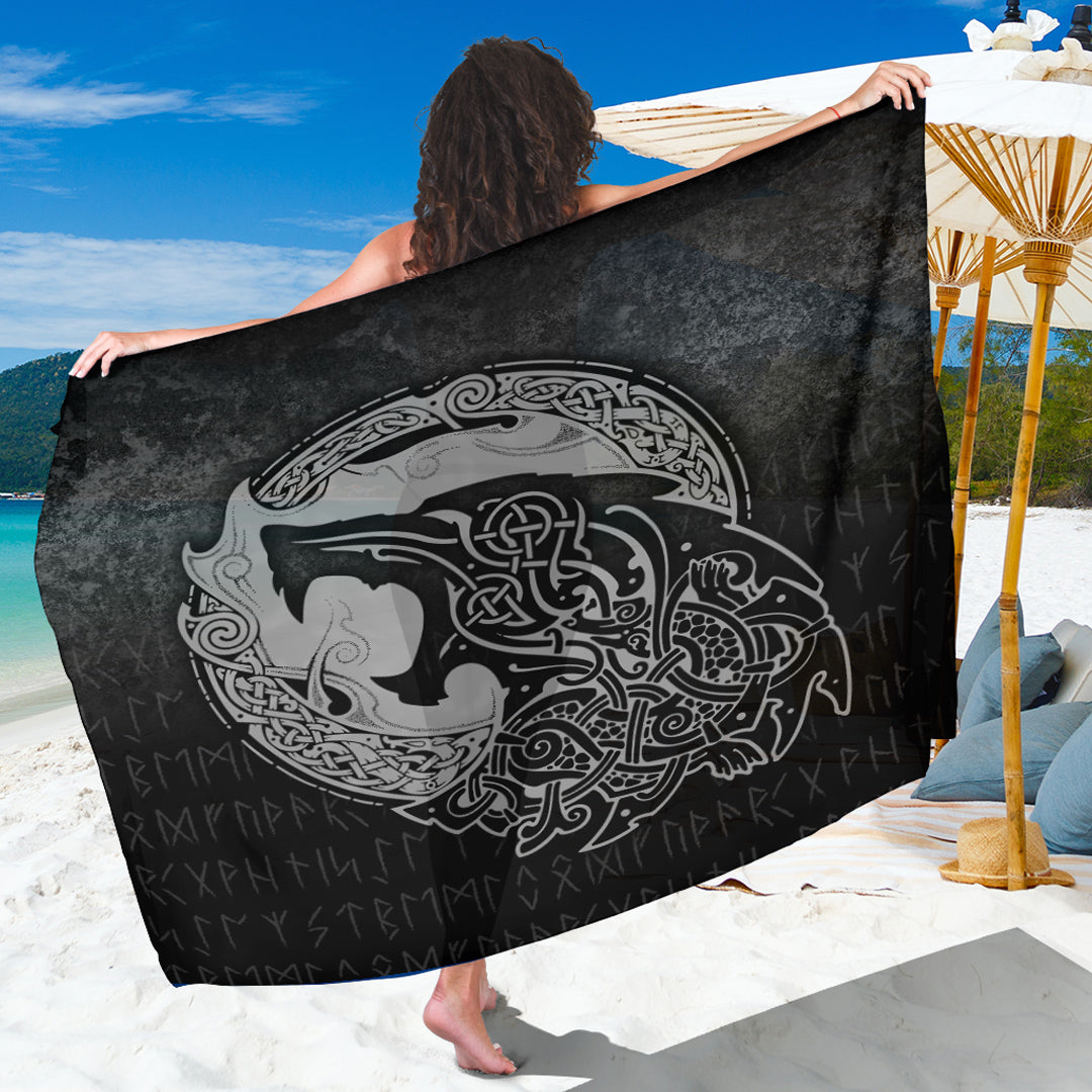 Viking Sarong - Fenrir Viking 3D Tattoo - Special Version Sarong RLT12 - Wonder Print Shop
