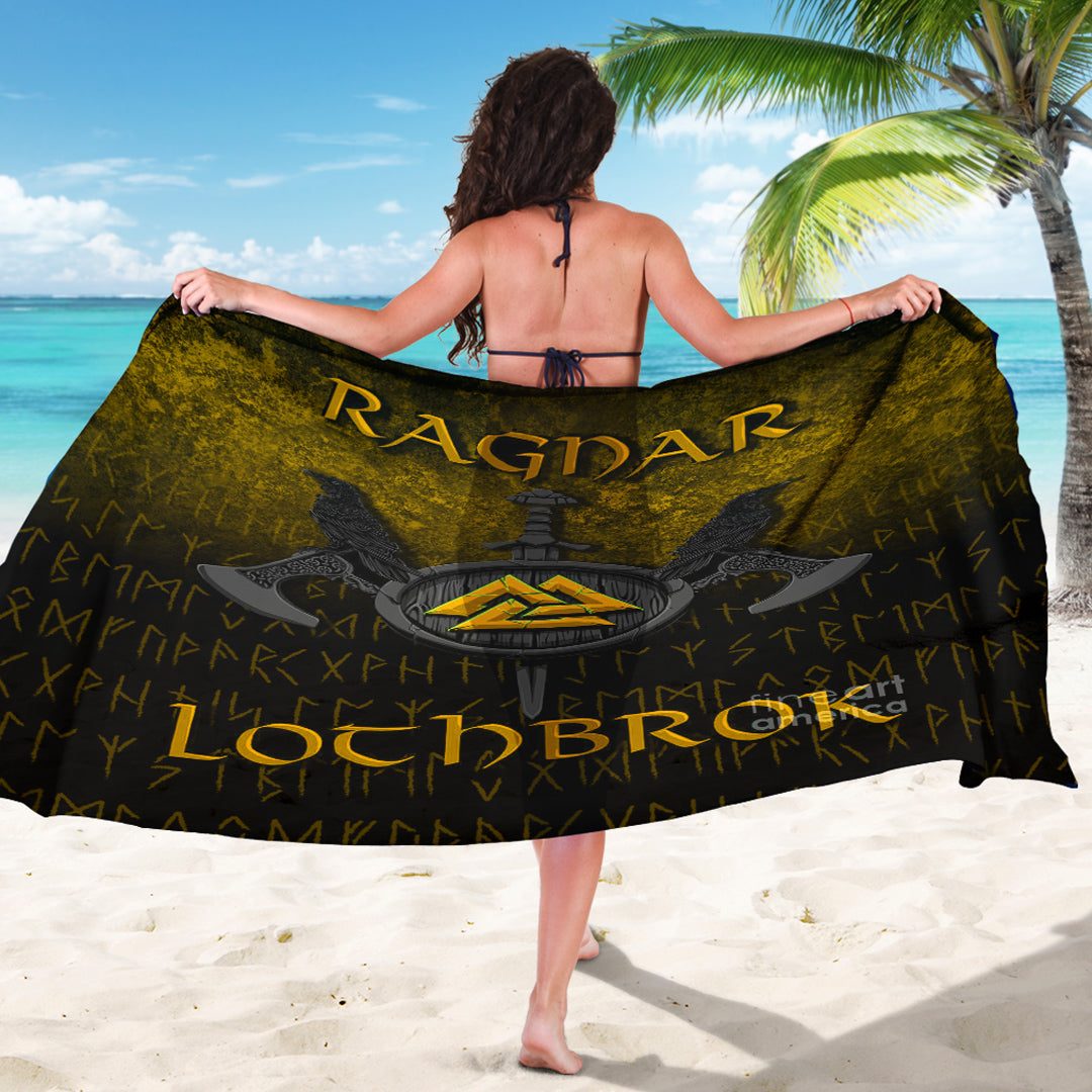 Viking Sarong - Ragnar Lothbrok - Ragnar Lodbrok - Viking Warrior - Gold Version Sarong RLT12 - Wonder Print Shop