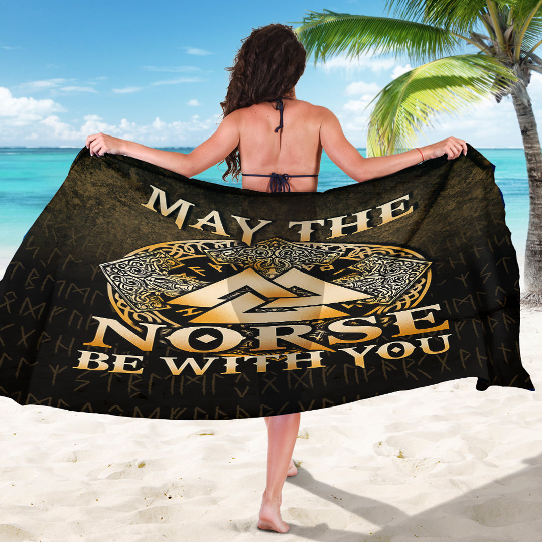 Viking Sarong - May The Norse Be With You Viking - Gold Version Sarong RLT12 - Wonder Print Shop