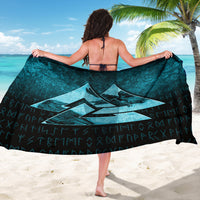 Viking Sarong - Huginn Muninn Ravens from Odin Viking - Cyan Version Sarong RLT12 - Wonder Print Shop