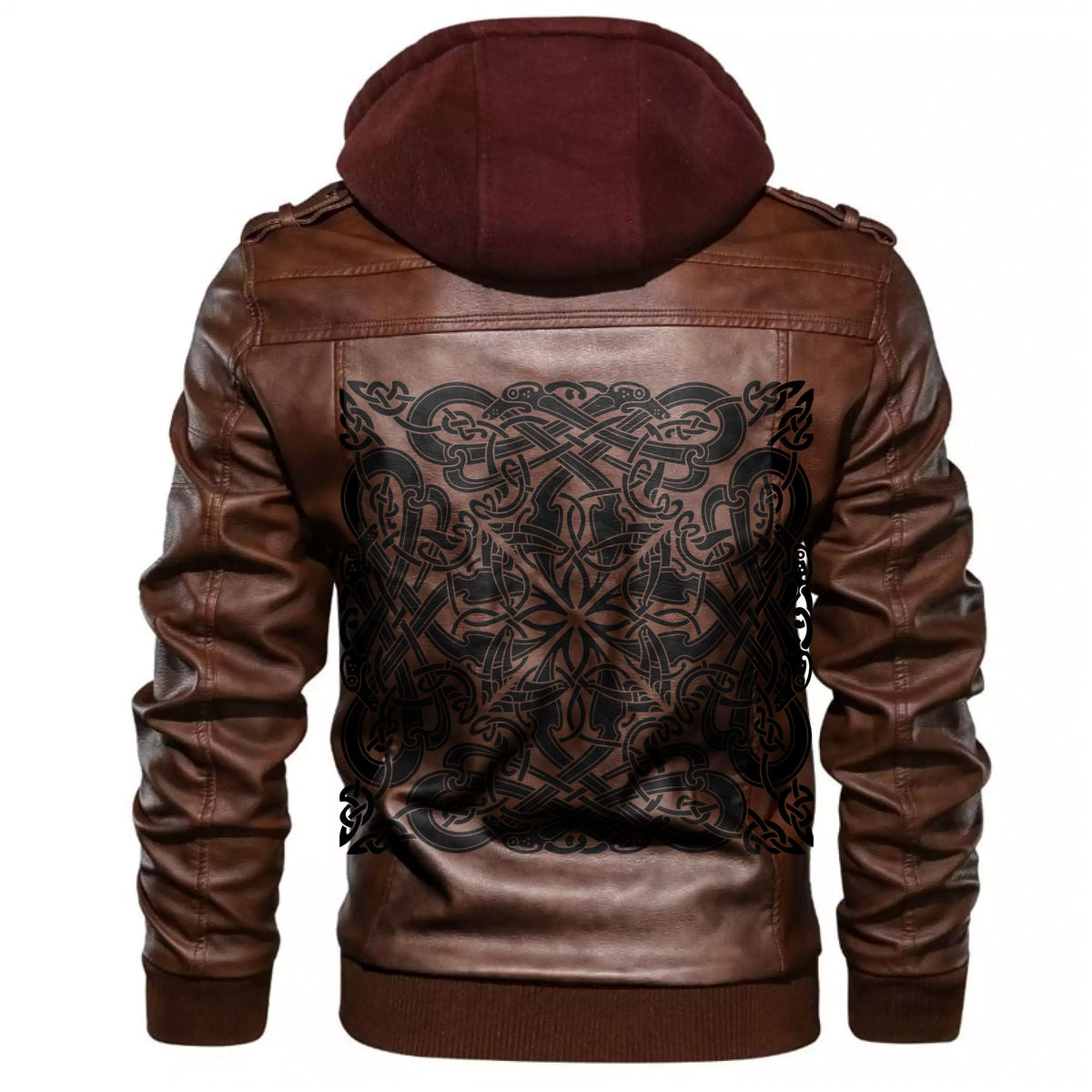 Viking Scandinavian Ancient Decorative Mythical Animal In Celtic Leather Jacket RLT12 - Wonder Print Shop