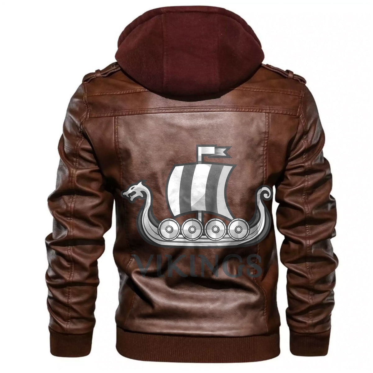 Viking Scandinavian Ancient Warriors Ship Leather Jacket RLT12 - Wonder Print Shop