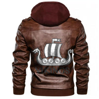 Viking Scandinavian Ancient Warriors Ship Leather Jacket RLT12 - Wonder Print Shop