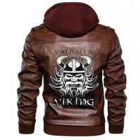 Viking Scandinavian Knight Man With Beard In Horn Helmet Leather Jacket RLT12 - Wonder Print Shop