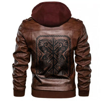 Viking Scandinavian Mythological Animal Drawn In The Old Norse Style Leather Jacket RLT12 - Wonder Print Shop