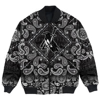 Viking Bomber Jacket Scandinavian Myths Raven with Bandana Paisley Style RLT12 - Wonder Print Shop