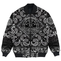 Viking Bomber Jacket Scandinavian North Guardian with Bandana Paisley Style RLT12 - Wonder Print Shop