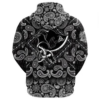 Viking Hoodie Scandinavian Raven Axe with Bandana Paisley Style RLT12 - Wonder Print Shop