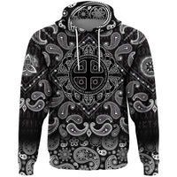 Viking Hoodie Scandinavian Shield with Bandana Paisley Style RLT12 - Wonder Print Shop