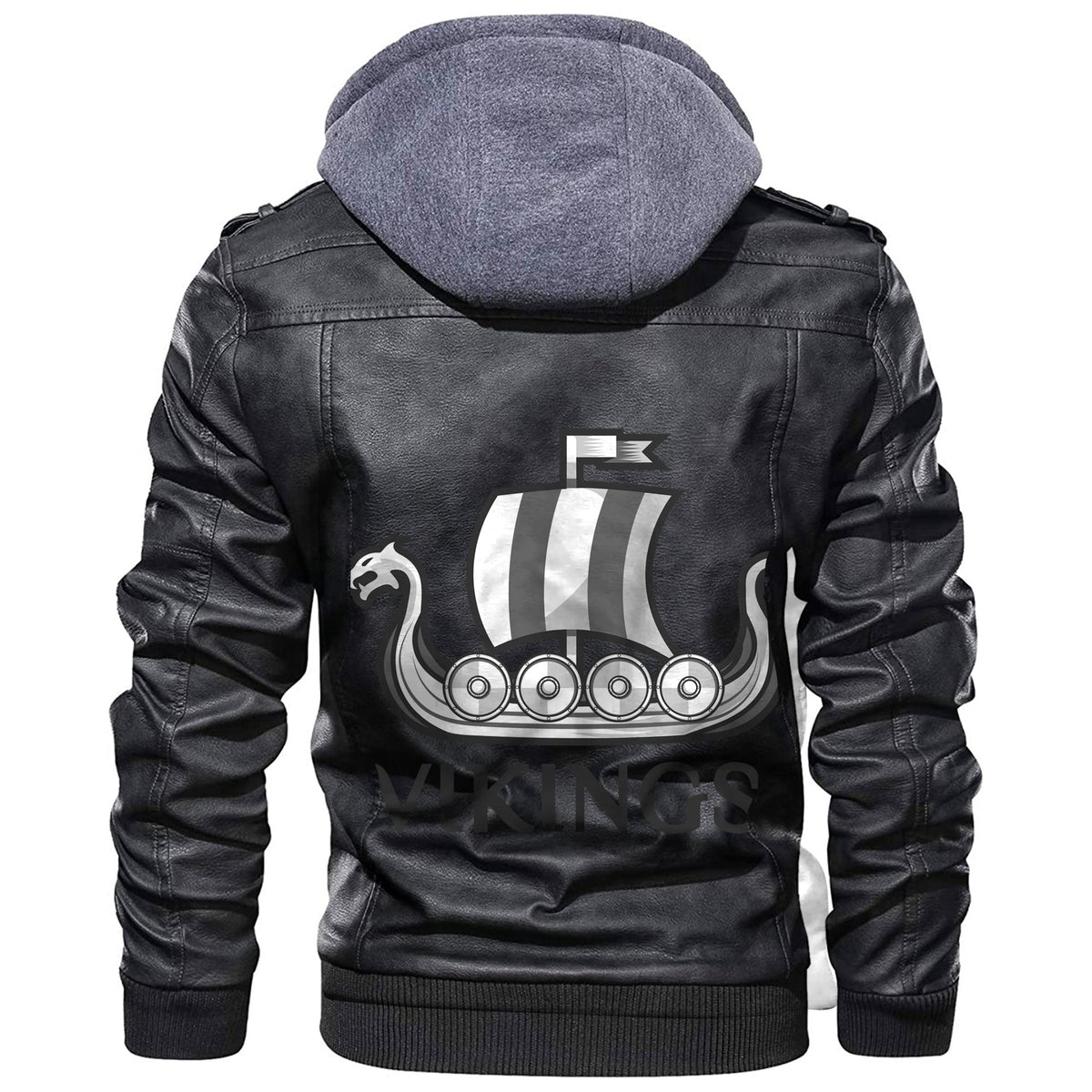 Viking Scandinavian Ancient Warriors Ship Leather Jacket RLT12 - Wonder Print Shop