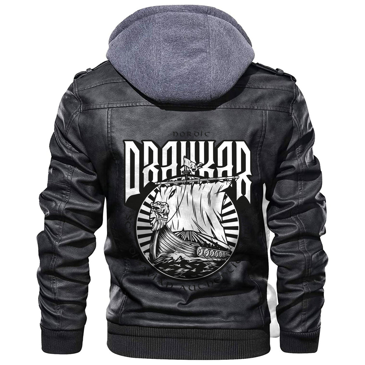 Viking Scandinavian Drakkar Leather Jacket RLT12 - Wonder Print Shop