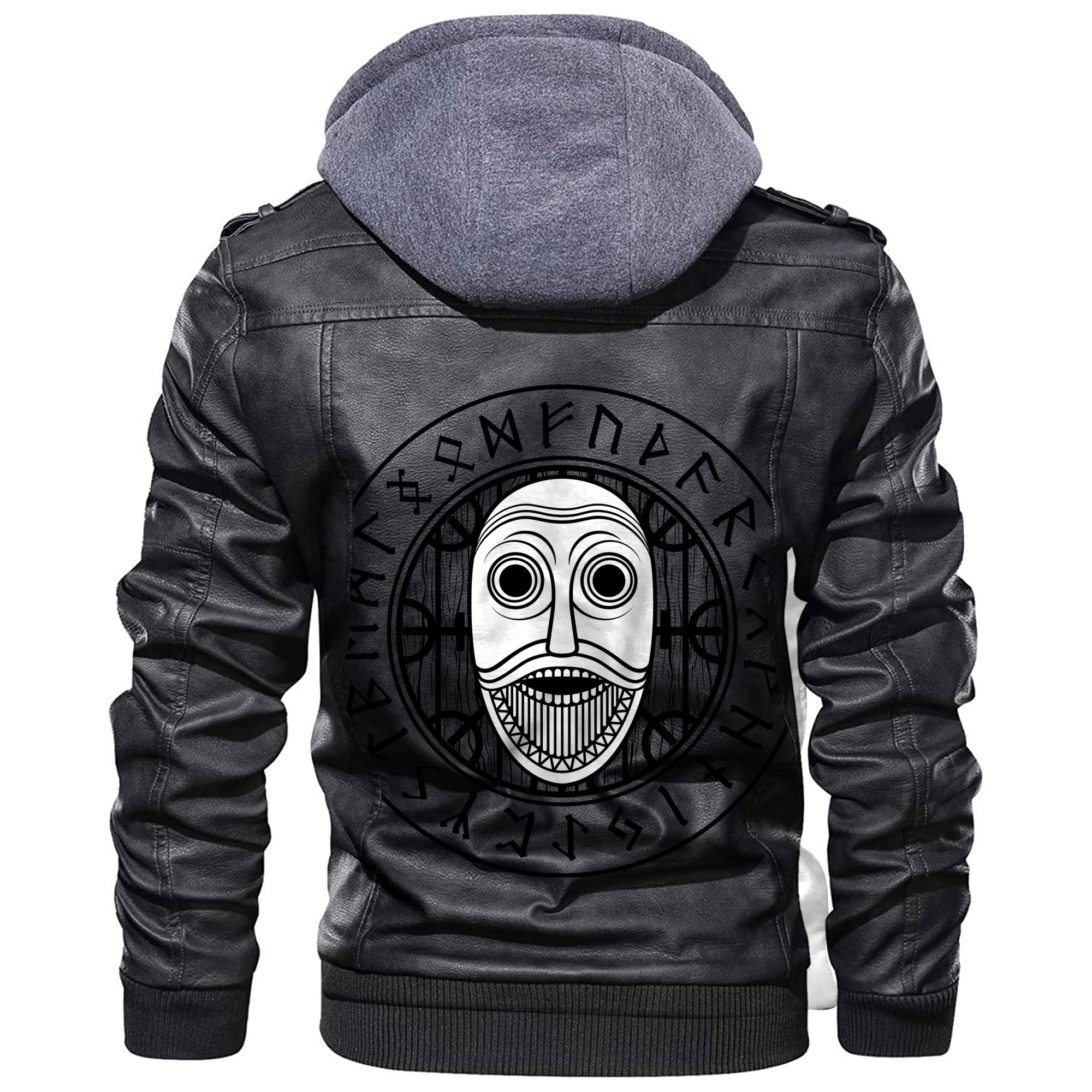 Viking Scandinavian God Odin and Runes Leather Jacket RLT12 - Wonder Print Shop