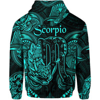 Scorpio Zodiac Polynesian Zip Hoodie Unique Style Turquoise LT8 - Wonder Print Shop