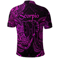 Scorpio Zodiac Polynesian Polo Shirt Unique Style Pink LT8 - Wonder Print Shop