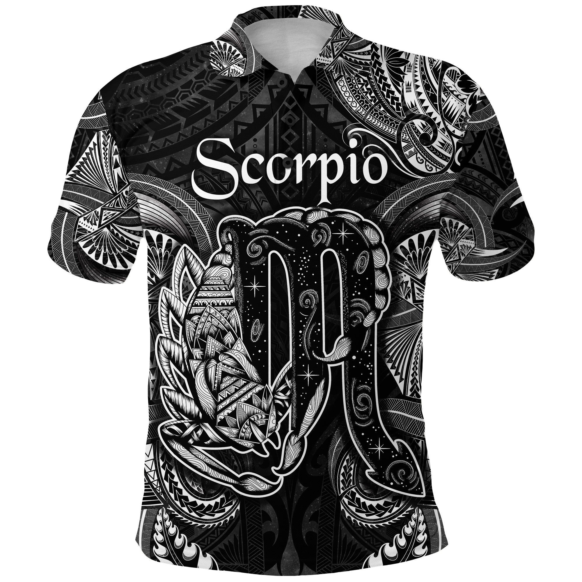 Scorpio Zodiac Polynesian Polo Shirt Unique Style Black LT8 - Wonder Print Shop