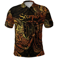 Scorpio Zodiac Polynesian Polo Shirt Unique Style Gold LT8 - Wonder Print Shop