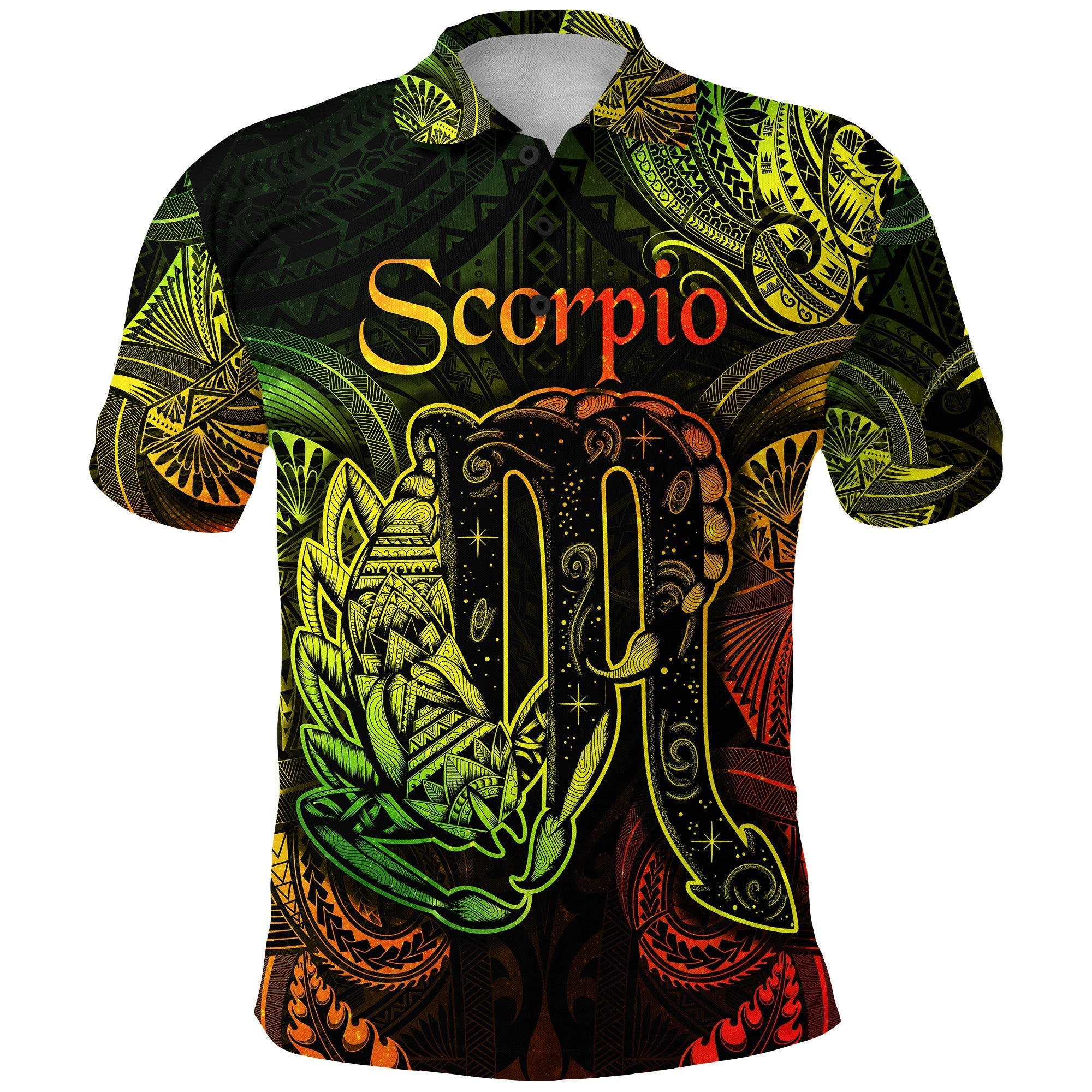 Custom Scorpio Zodiac Polynesian Polo Shirt Unique Style Reggae LT8 - Wonder Print Shop